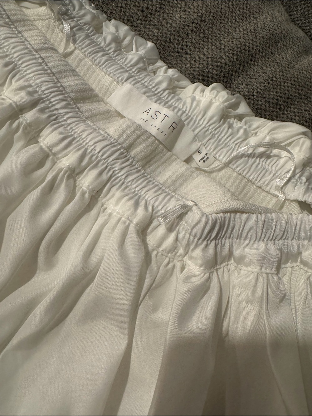 Astr White Ribbed Crop Top